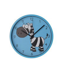 Ceas de perete din plastic Optima LITTLE ZEBRA, albastru